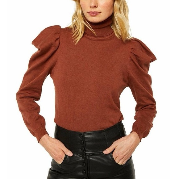 Misa Los Angeles Tops - MISA LOS ÁNGELES GABRIELA Puff Sleeve Turtleneck Top/Sweater